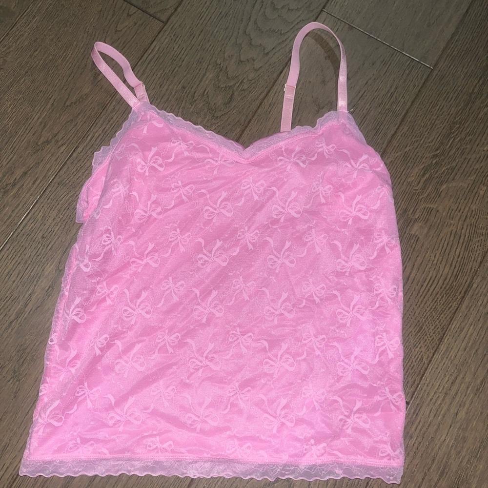 Chic Pink Lace Camisole